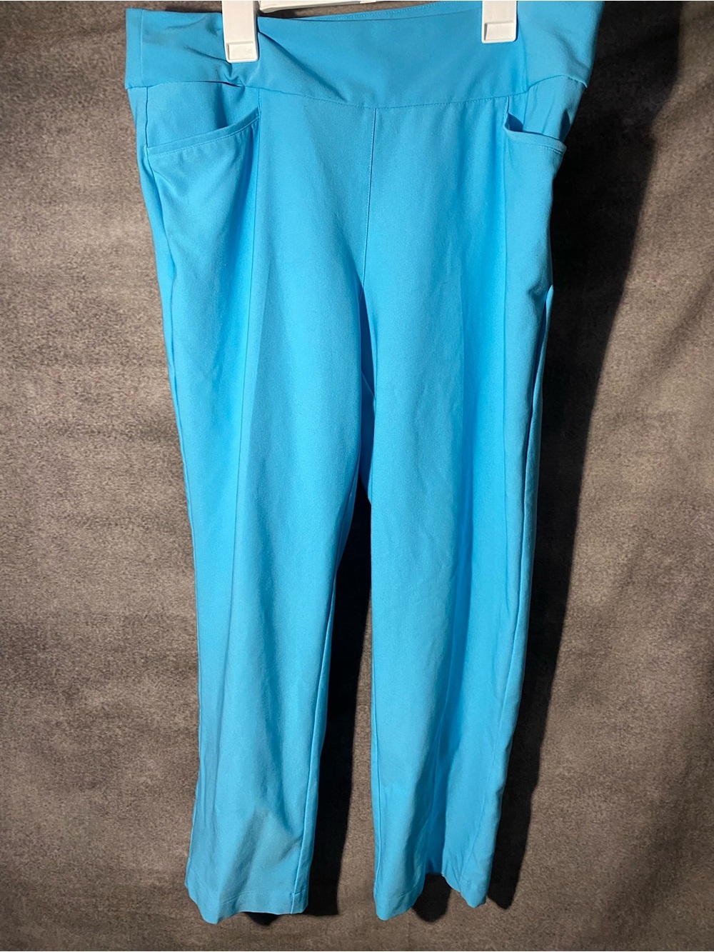adidas Golf Pants Womens Large Light Blue Pull On Stretch Straight Leg Pockets